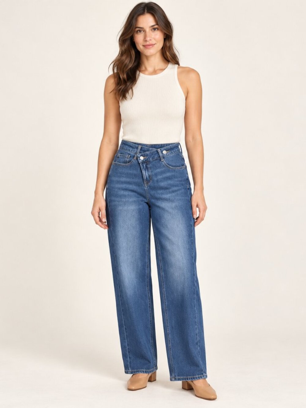 Halara Flex™ Asymmetric High Waisted Casual Jeans NWT - S